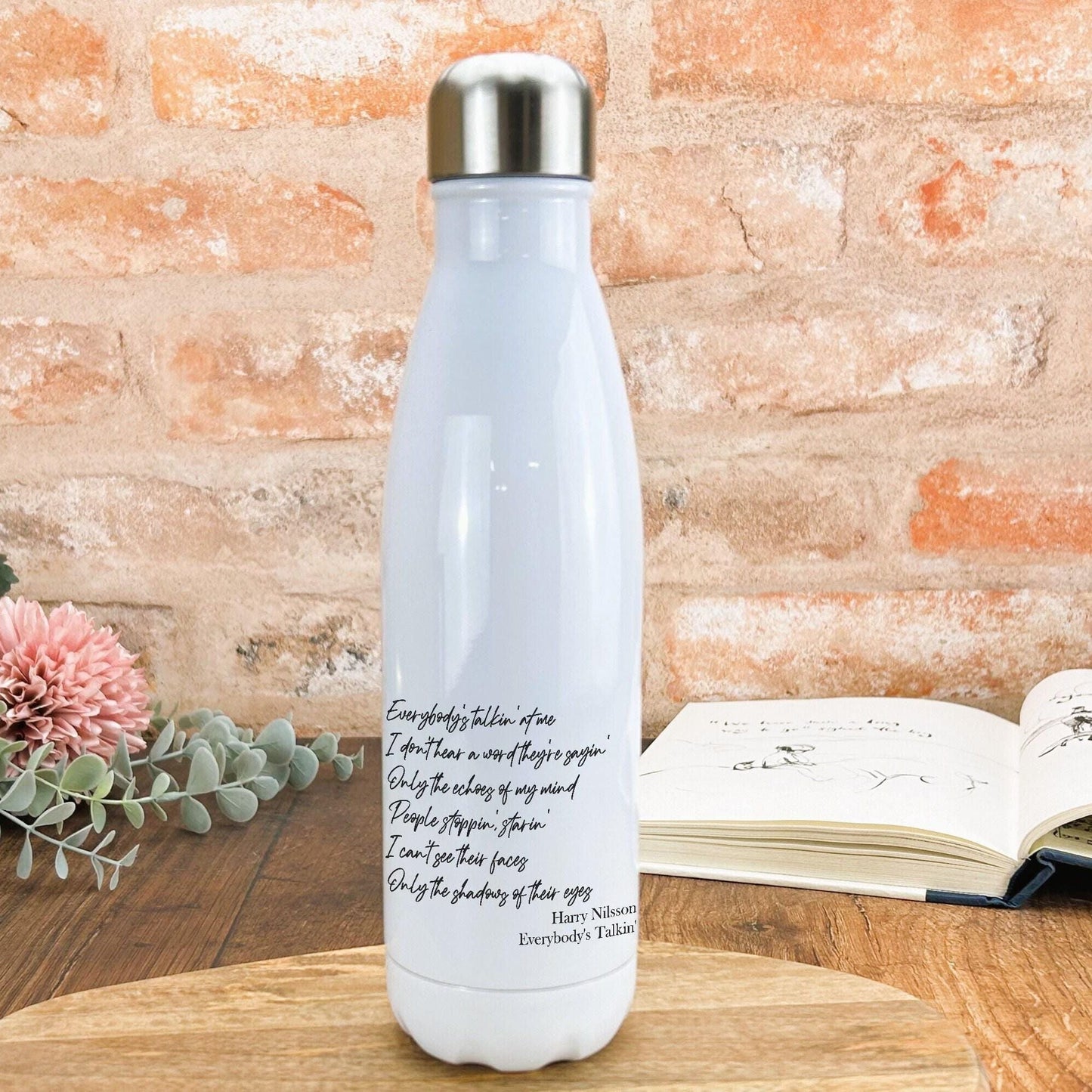 Harry Nilsson Everybody's Talkin' Midnight Cowboy Water Bottle Personalised Gift
