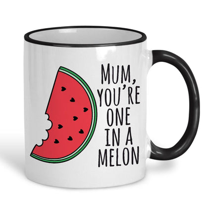 Mum You're One In A Melon Pun Funny Personalised Mother's Day Ceramic Mug
