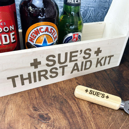 Thirst Aid Kit - Any Name - Beer Carrier - Personalised Gift - BBQ Drinks - 18th - 21st