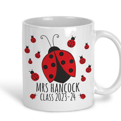 Ladybug Teacher Name Personalised Ceramic Mug