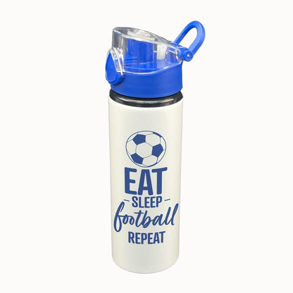 Eat Sleep Football Repeat Exercise Training Gift Hydration Gym Fitness Flip Cap Water Bottle