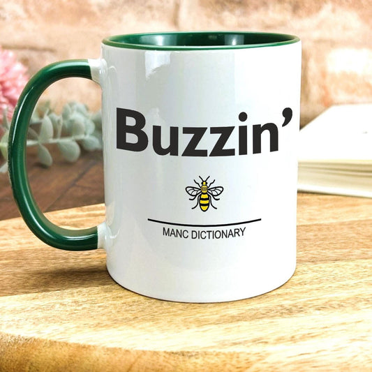 Buzzin' - Manc Dictionary - Personalised Ceramic Mug