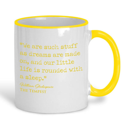 The Tempest William Shakespeare Book Quote "We are such stuff as dreams are made on" Classic Literature Mug