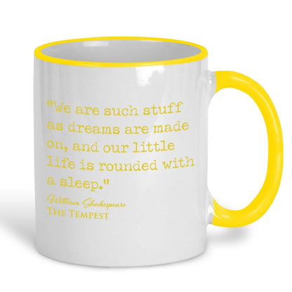 The Tempest William Shakespeare Book Quote "We are such stuff as dreams are made on" Classic Literature Mug