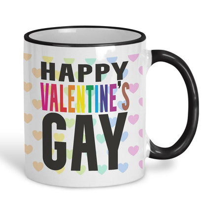 Happy Valentine's Gay LGBTQ+ Pride Rainbow Flag Personalised Mug