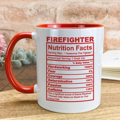 Firefighter Nutrition Facts Ceramic Mug