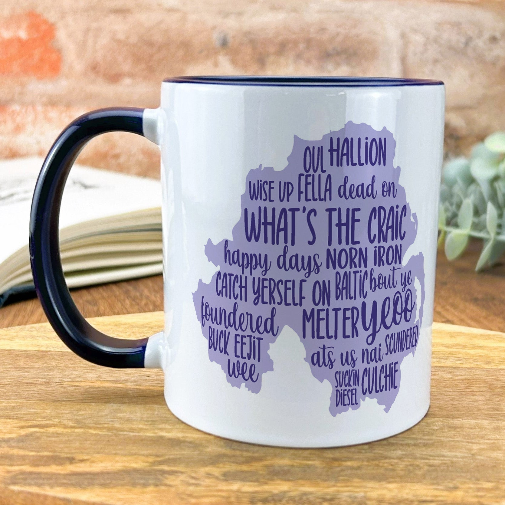 a coffee mug with a map of the world on it