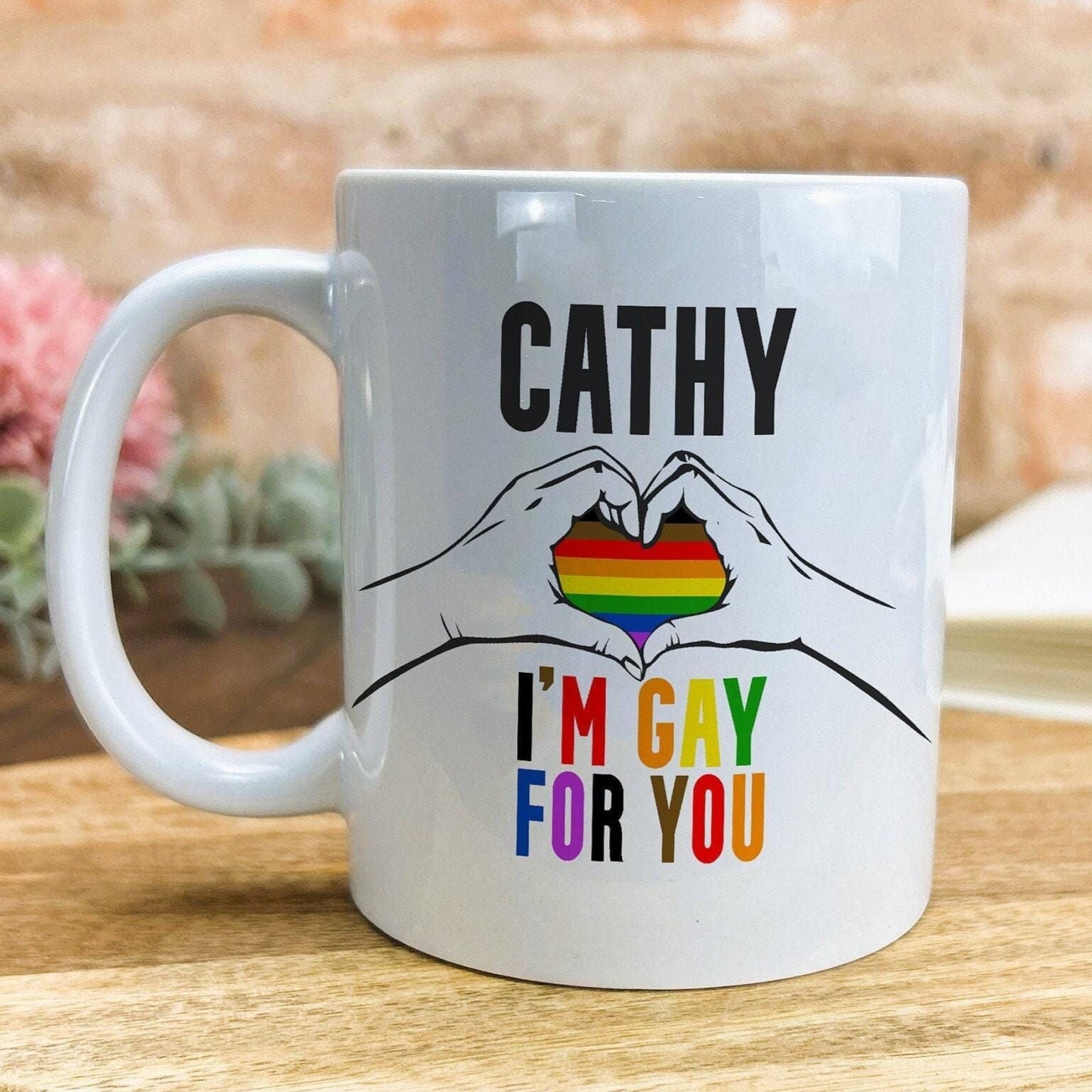 I'm Gay For You LGBTQ+ Pride Rainbow Flag Personalised Mug Valentine's Day Boyfriend Girlfriend Gift Partner Love
