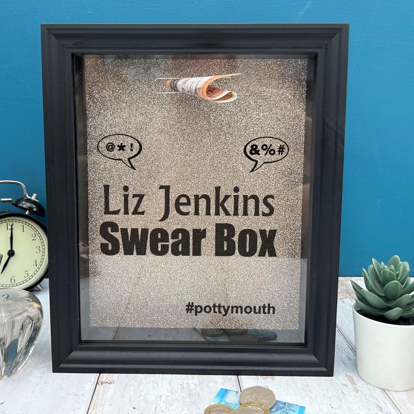 Swear Jar Money Box Fund - Swearing Potty Mouth - Personalised Gift