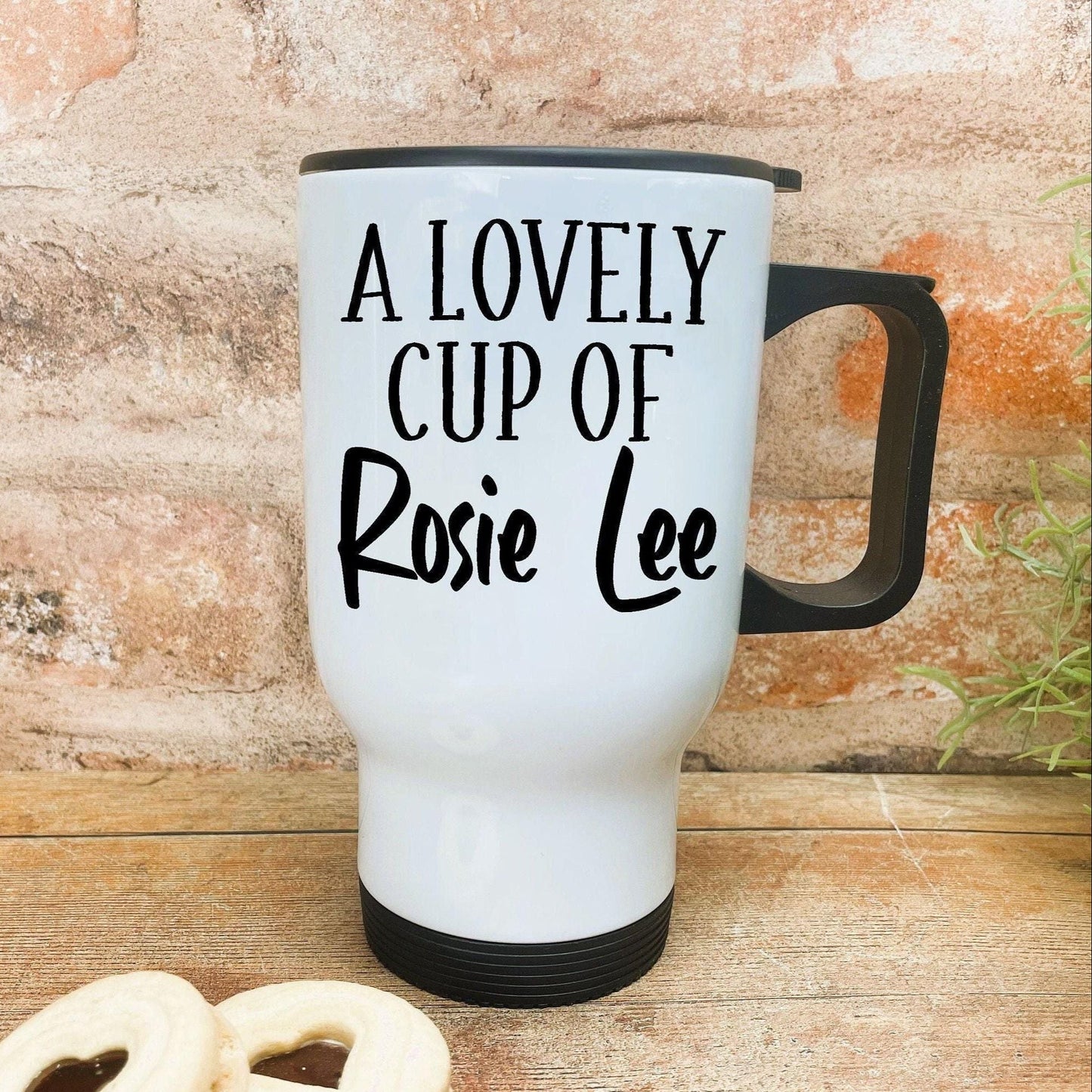 A Lovely Cup of Rosie Lee - Cockney Rhyming Slang Dialect - Personalised Travel Mug