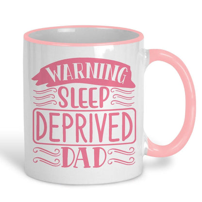 Warning Sleep Deprived Dad Father's Day Personalised Mug
