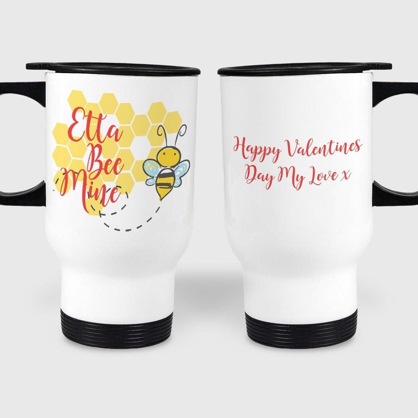 Bee Mine Honeycomb Personalised Travel Mug Valentine's Day Gift