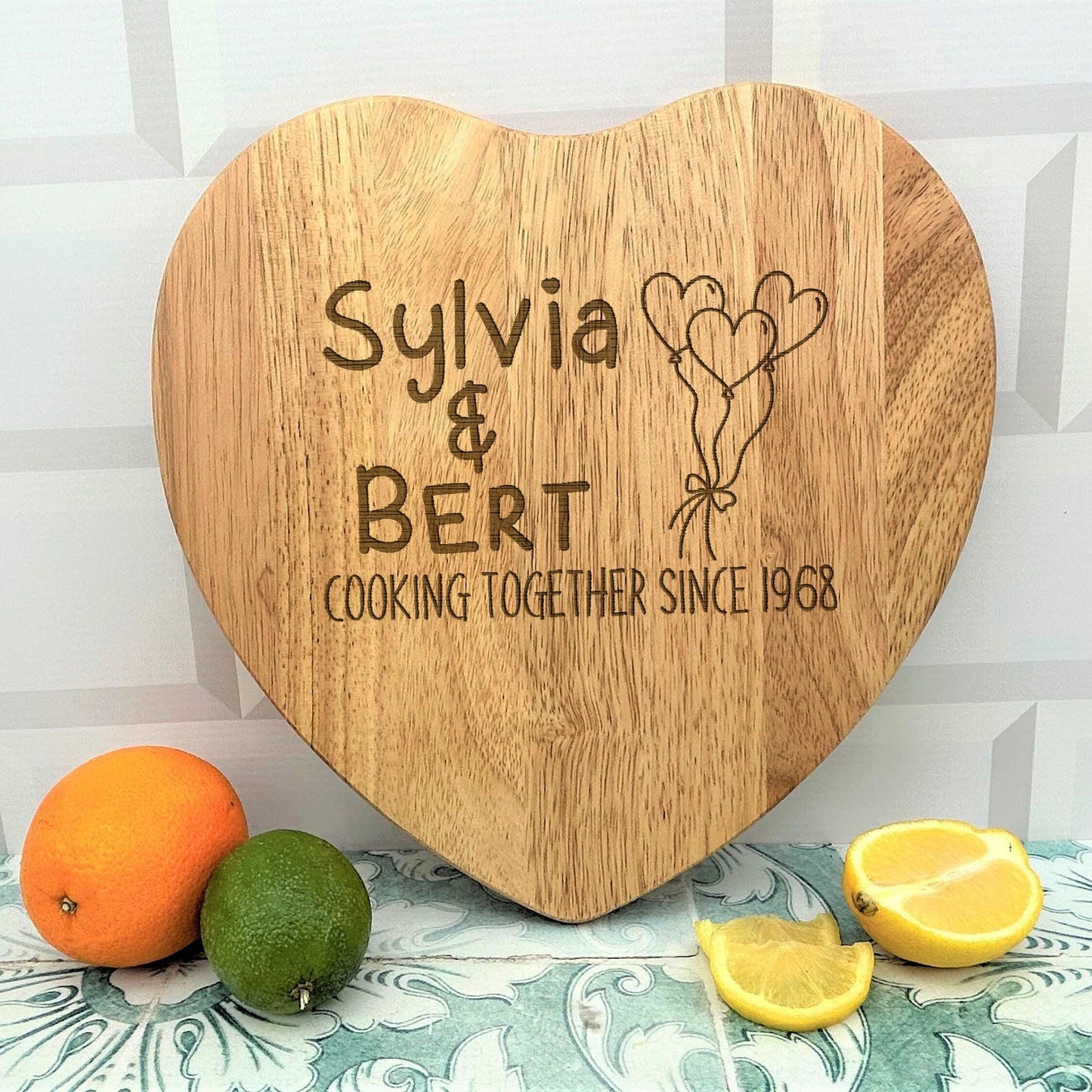 Couples Wooden Chopping Board - Cooking Together Since - Personalised Anniversary Gift