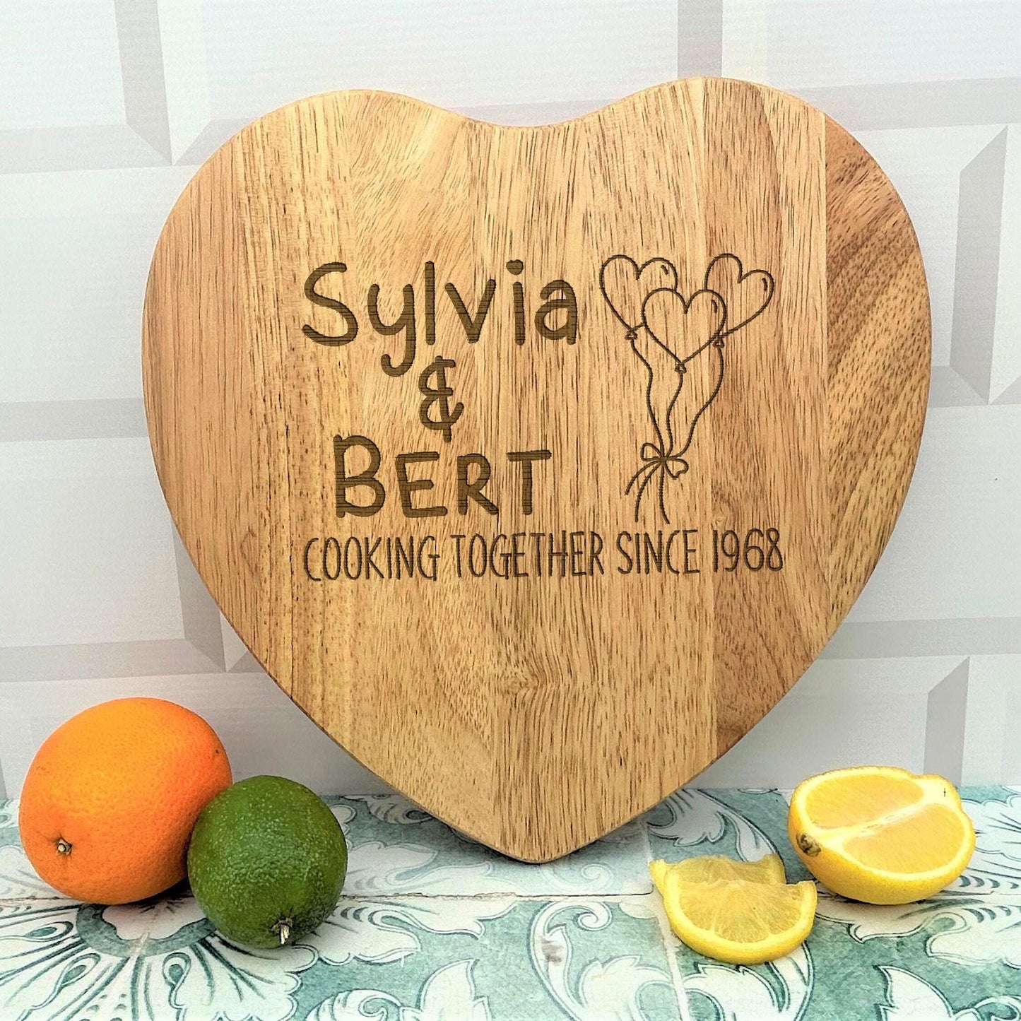 Couples Wooden Chopping Board - Cooking Together Since - Personalised Anniversary Gift