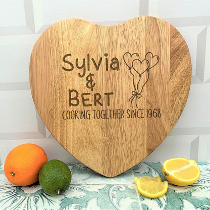 Couples Wooden Chopping Board - Cooking Together Since - Personalised Anniversary Gift