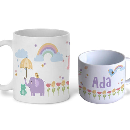 Cute Elephant Children's Personalised Mug Unbreakable Kids Toddler Child Safe