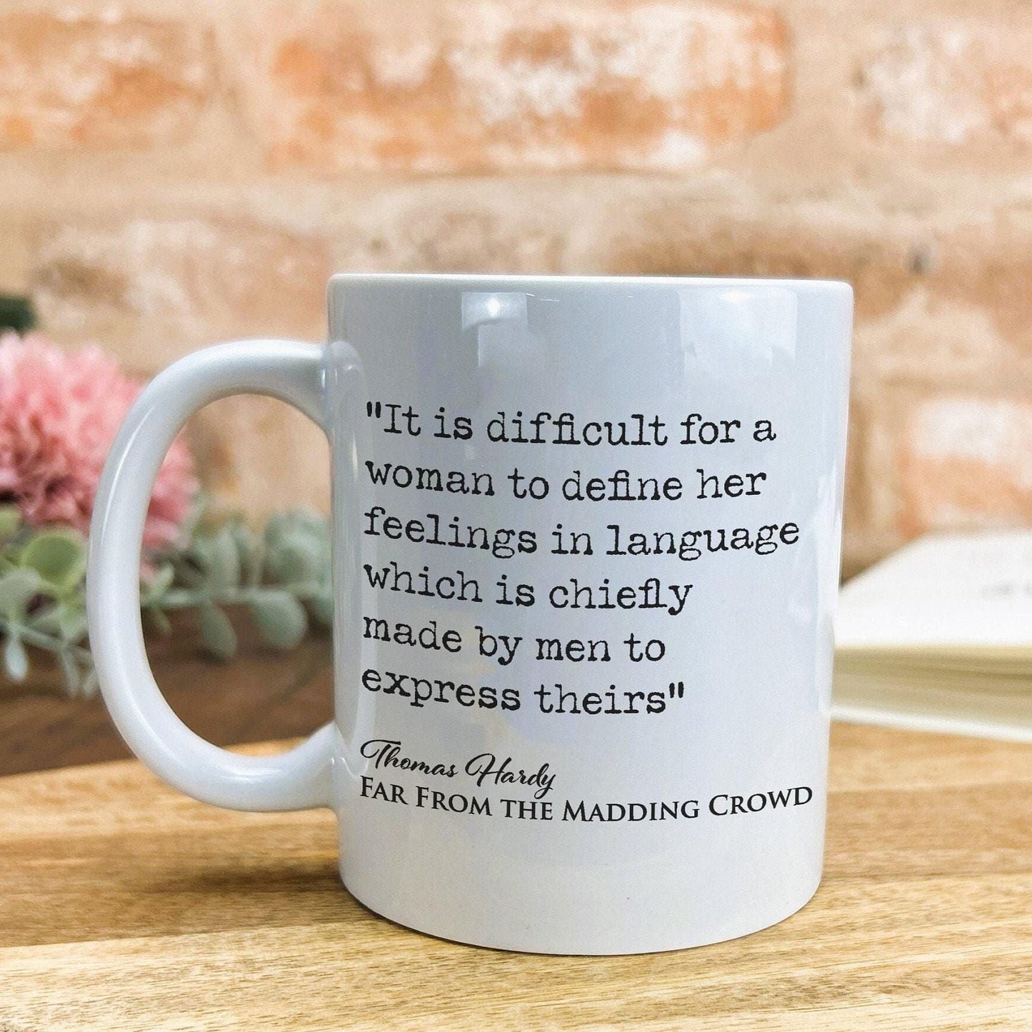 Far From the Madding Crowd Thomas Hardy Book Quote "difficult for a woman to define feelings" Classic Literature Mug