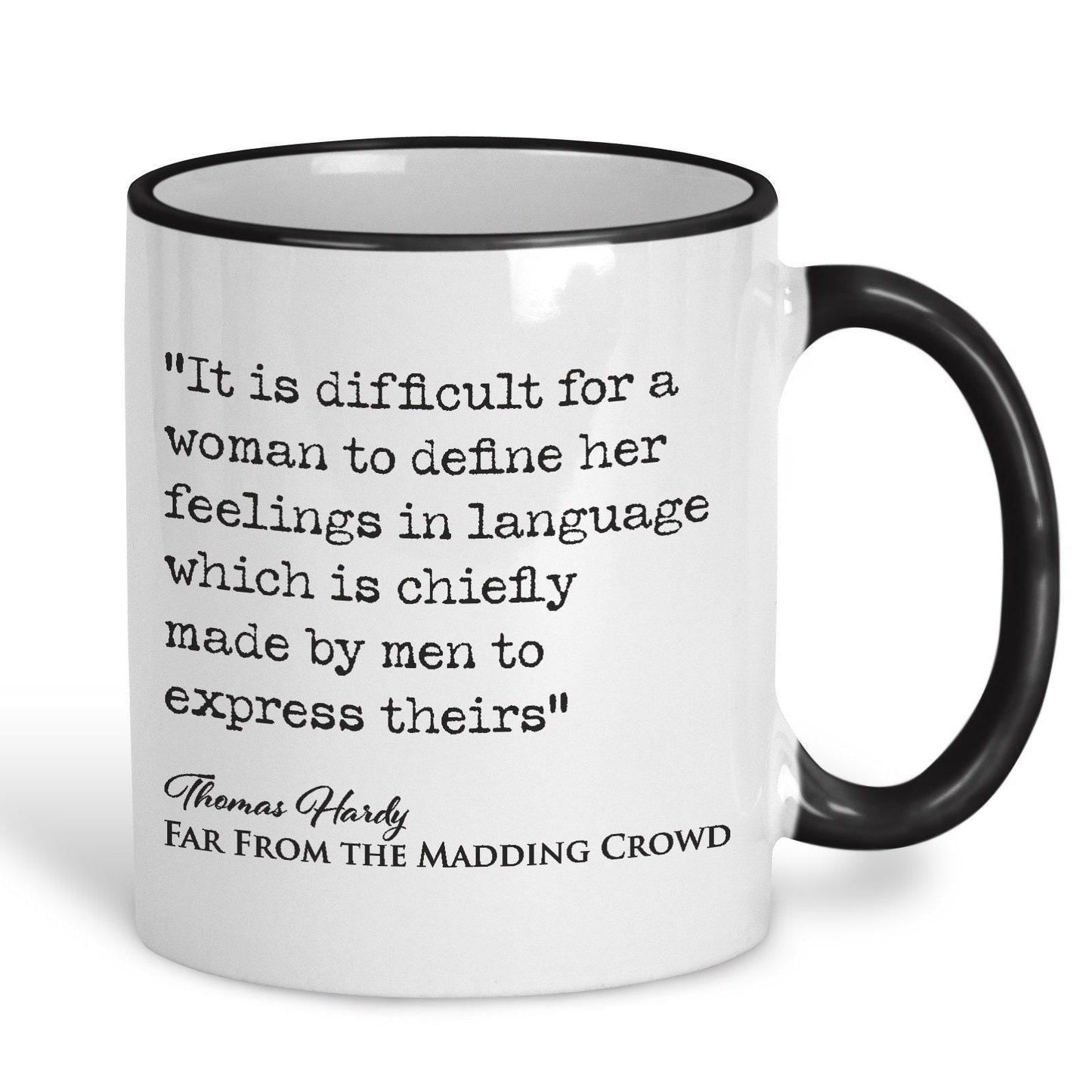 Far From the Madding Crowd Thomas Hardy Book Quote "difficult for a woman to define feelings" Classic Literature Mug