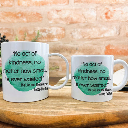 Lion and the Mouse Aesop Fables Children's Book Quote Literature Personalised Gift Mug Polymer First Unbreakable
