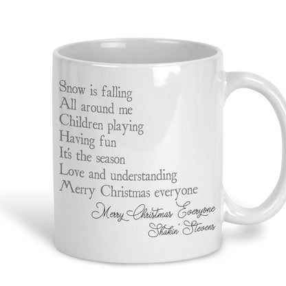 Merry Christmas Everyone Shakin' Stevens Christmas Song Lyrics Personalised Ceramic Mug