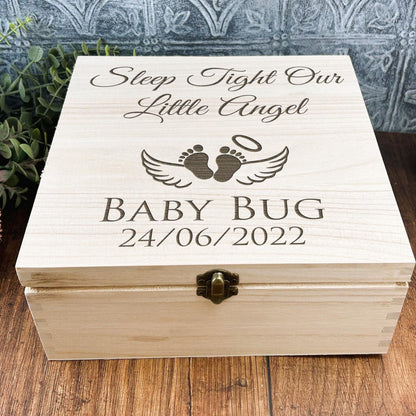 Baby Loss Miscarriage - Personalised Wooden Memory Box - Remembrance Gift