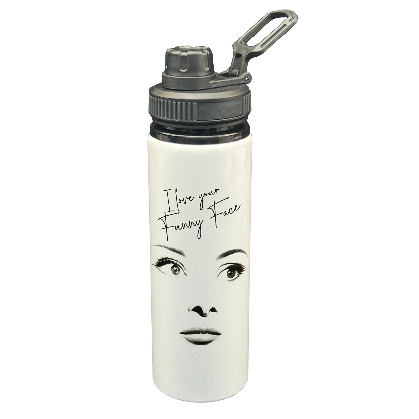 Funny Face Audrey Hepburn Musical Movie Film Quote Poster Water Bottle Screw Cap Gift