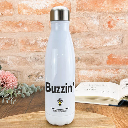 Buzzin' - Manc Dictionary - Personalised Water Bottle