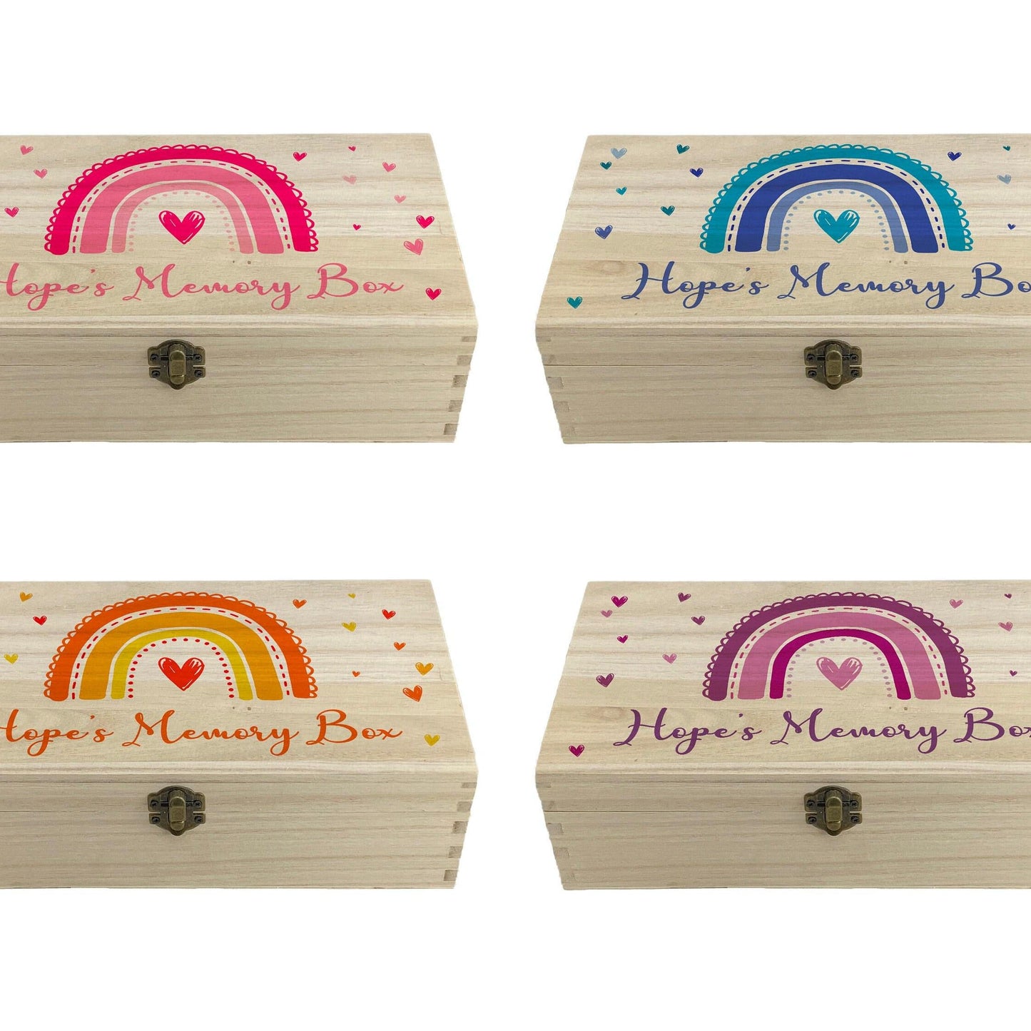 Rainbow Memory Box - Christening - New Baby - Birthday - Personalised Gift