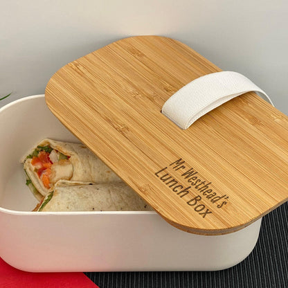 Bamboo Lunchbox - Eco Friendly - Personalised - Any Name - School Work Packed Lunch