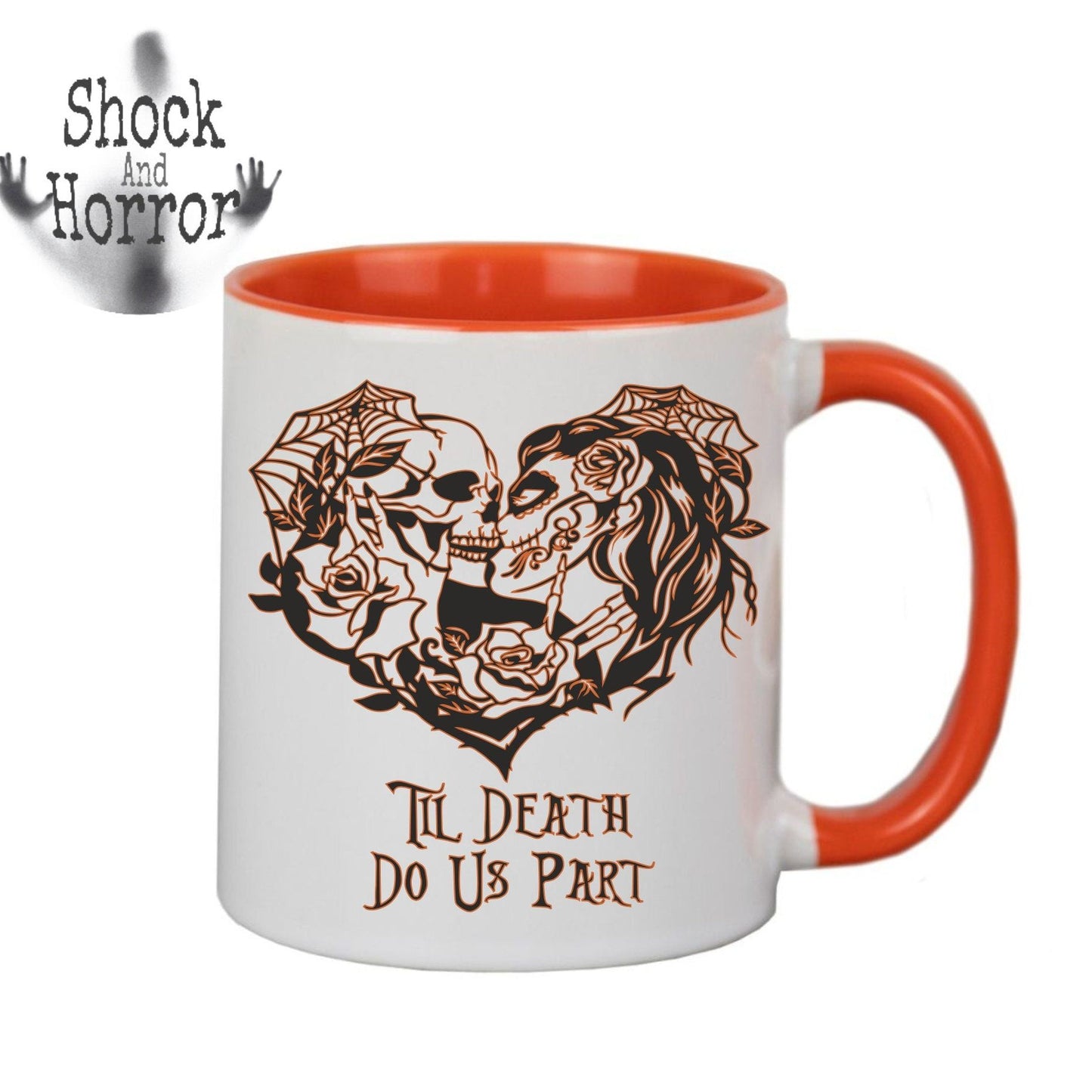 Til Death Us Do Part - Pair of Mugs - Great Wedding or Anniversary Gift for Gothic Couple