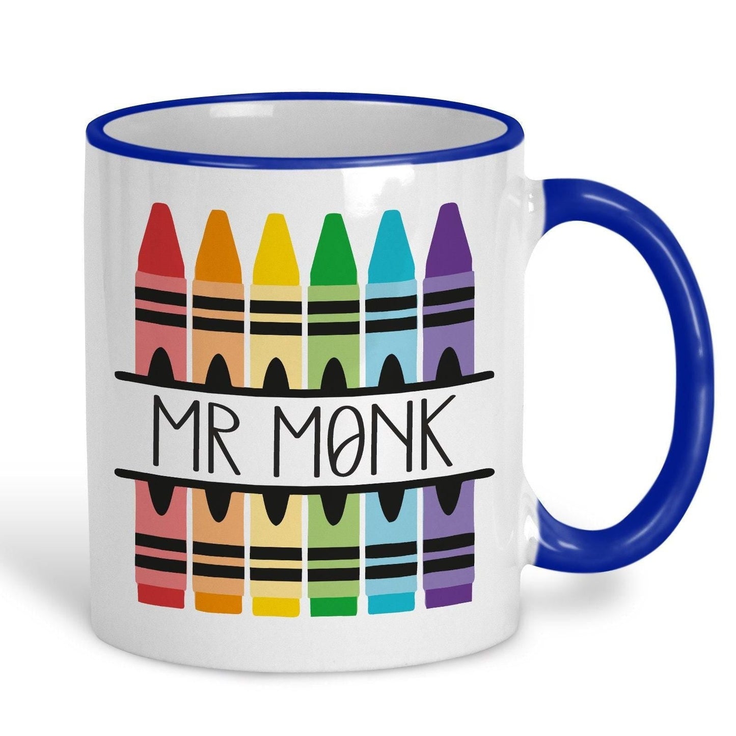 Crayons Teacher Name Personalised Message Mug | Gift | Leaving School Gift | Teachers Gift | School