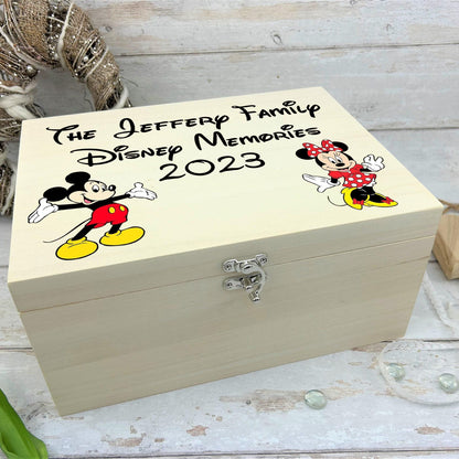 Disney Memories Mickey Minnie Mouse Personalised Wooden Box