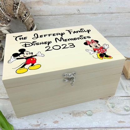 Disney Memories Mickey Minnie Mouse Personalised Wooden Box