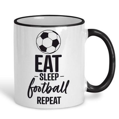 Eat Sleep Football Repeat Personalised Mug