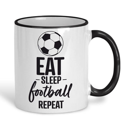 Eat Sleep Football Repeat Personalised Mug