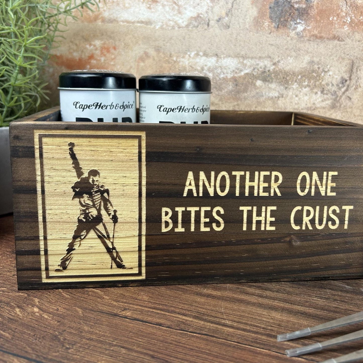 Queen Another One Bites The Crust  Kitchen Tidy / Caddy - Funny Cooking Gift - Present Kitchen Decor Housewarming Freddy Mercury Memorabilia