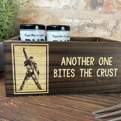 Queen Another One Bites The Crust  Kitchen Tidy / Caddy - Funny Cooking Gift - Present Kitchen Decor Housewarming Freddy Mercury Memorabilia