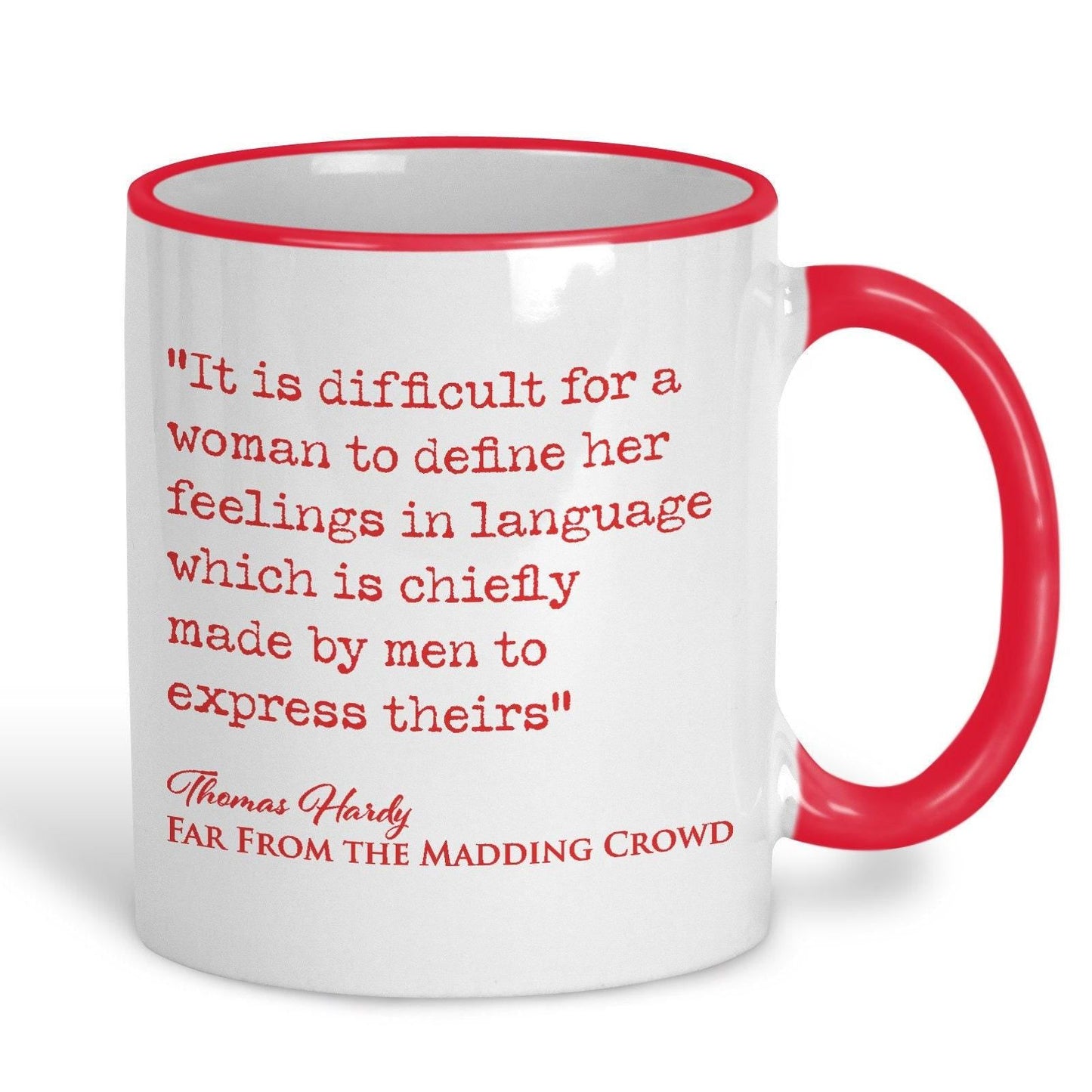 Far From the Madding Crowd Thomas Hardy Book Quote "difficult for a woman to define feelings" Classic Literature Mug