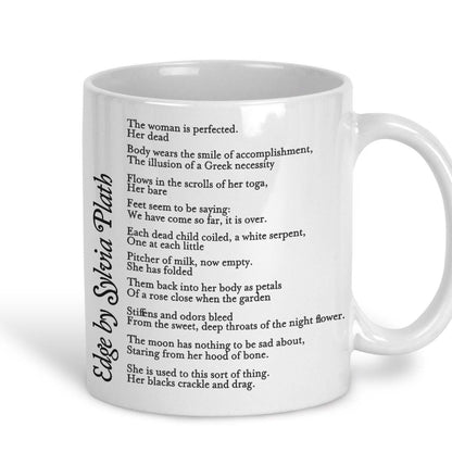 Sylvia Plath The Edge Poetry Quote Personalised Ceramic Mug