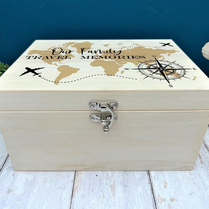 Travel Wooden Memory Box - Personalised Gift