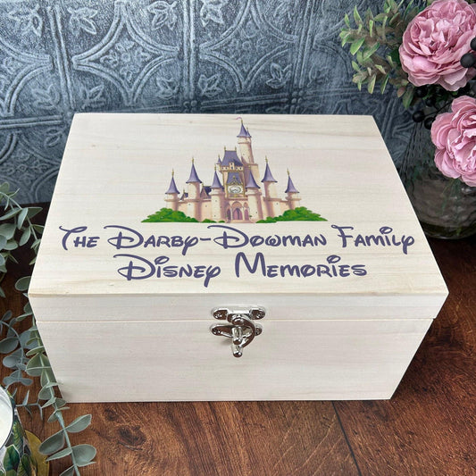 Disney Castle Disneyland Disneyworld Personalised Memory Box