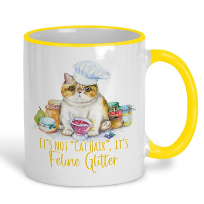 Feline Glitter Cat Design Mug