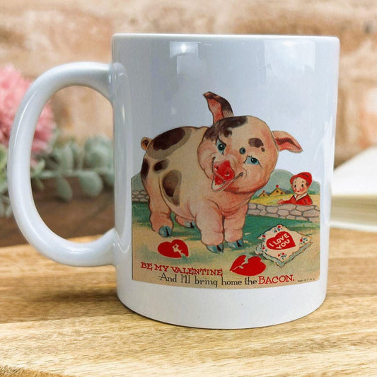 I'll Bring Home The Bacon Valentine's Day Mug Retro Design