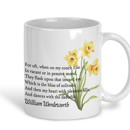 William Wordsworth Daffodils I Wandered Lonely as a Cloud Poetry Quote Mug E