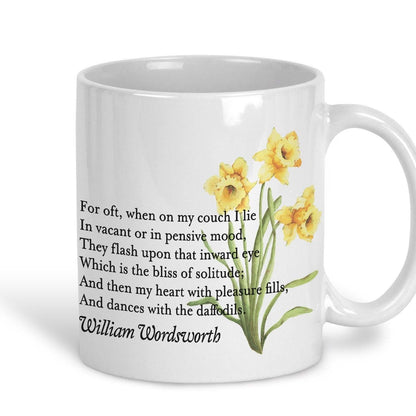 William Wordsworth Daffodils I Wandered Lonely as a Cloud Poetry Quote Mug E