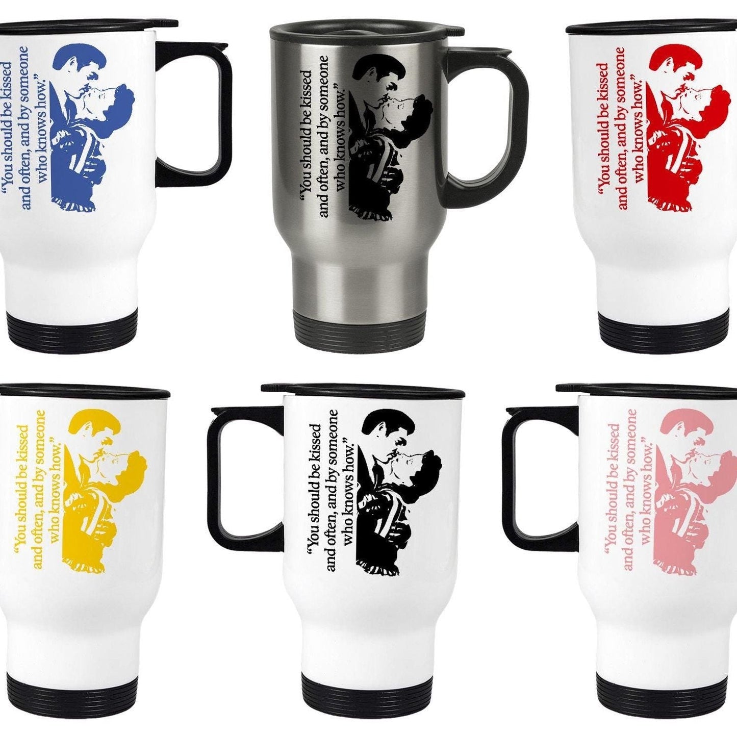 Gone With The Wind You Should Be Kissed Love Valentine's Day Travel Mug Movie Personalised