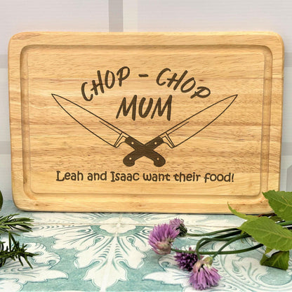 Chop Chop Daddy / Mummy Personalised Wooden Chopping Board - Mother's Father's Day Gift