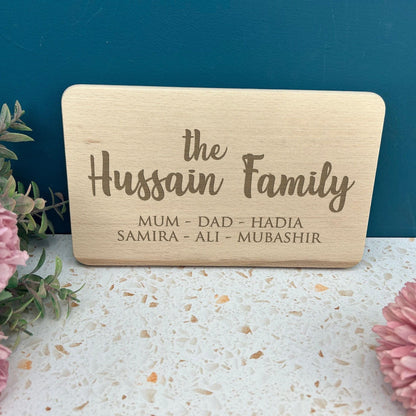 Family Name Doorway Entryway Personalised Bespoke Sign