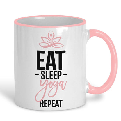 Eat Sleep Yoga Repeat White Personalised Coffee Tea Mug