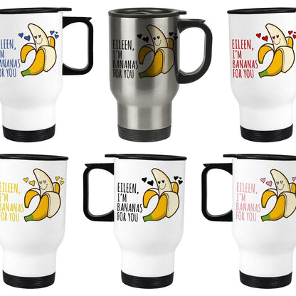 Bananas For You  Personalised Travel Mug Valentine's Day